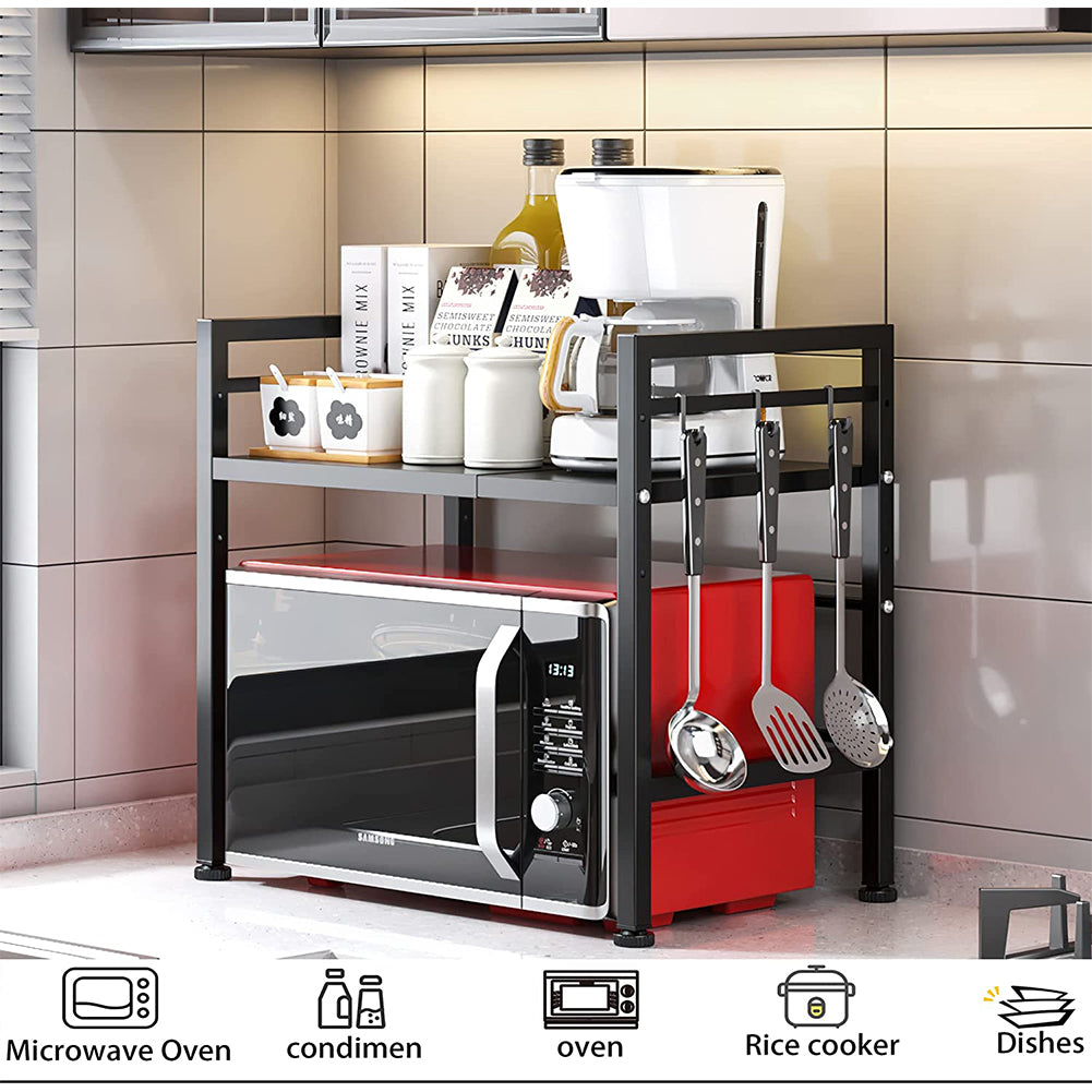 Scaffale Porta Microonde Allungabile Mensola da Cucina Estensibile Salvaspazio