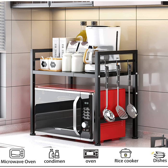 Scaffale Porta Microonde Allungabile Mensola da Cucina Estensibile Salvaspazio