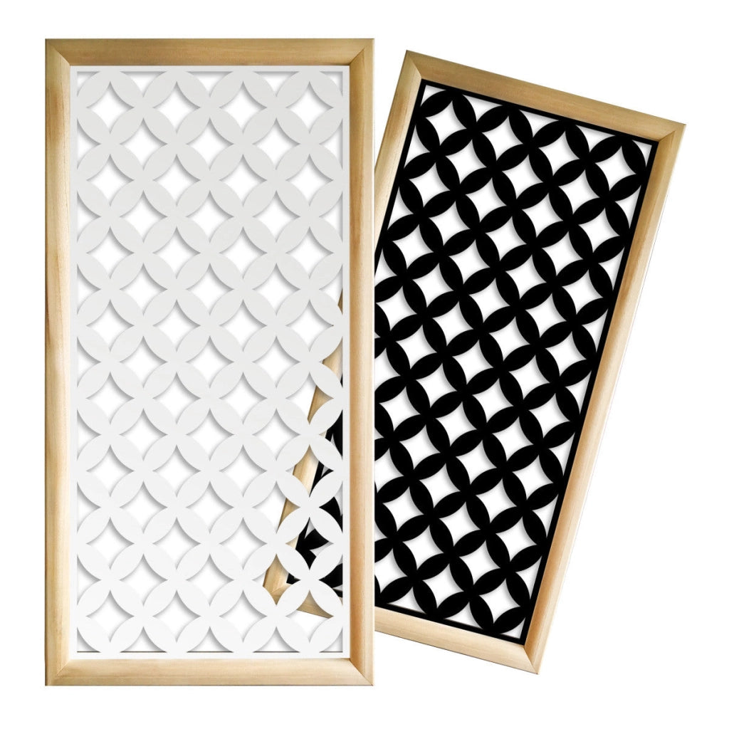 ROMBI - Moduli Decorativi in Legno e PVC Colore: bianco, Misura: 73x148 cm