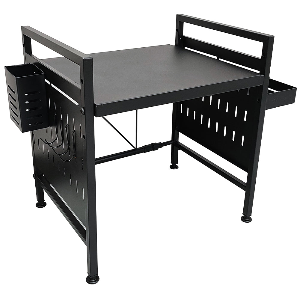 Scaffale Porta Microonde Allungabile Mensola Cucina con Porta Utensili e Spezie