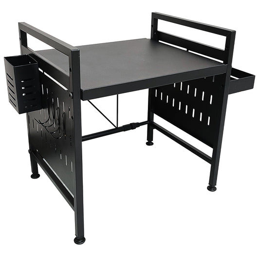 Scaffale Porta Microonde Allungabile Mensola Cucina con Porta Utensili e Spezie