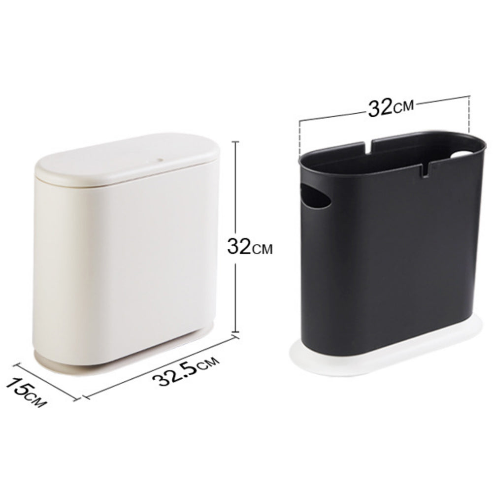 Pattumiera da Bagno in Poliuretano Bianco Capacità 9 Litri Salvaspazio Antiodore