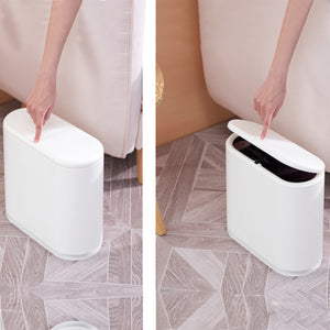 Pattumiera da Bagno in Poliuretano Bianco Capacità 9 Litri Salvaspazio Antiodore