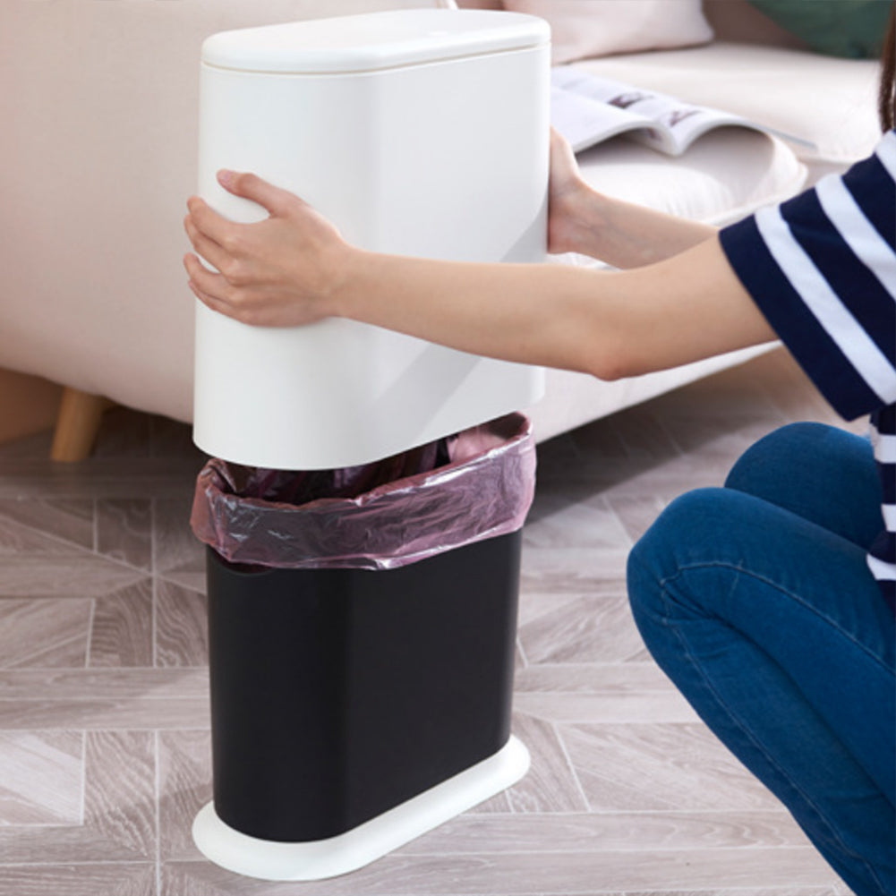 Pattumiera da Bagno in Poliuretano Bianco Capacità 9 Litri Salvaspazio Antiodore