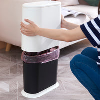 Pattumiera da Bagno in Poliuretano Bianco Capacità 9 Litri Salvaspazio Antiodore