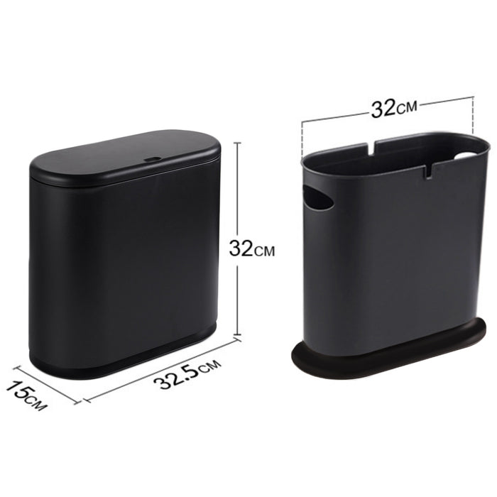 Pattumiera da Bagno in Poliuretano Nero Capacità 9 Litri Salvaspazio Antiodore