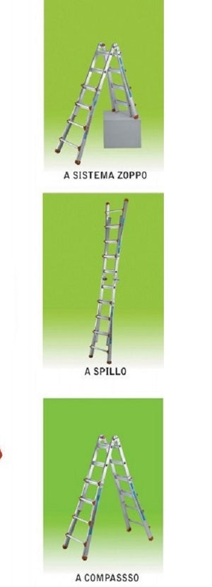 SCALA IN ALLUMINIO TELESCOPICA MULTIUSO GR.4+4 MT.4,10