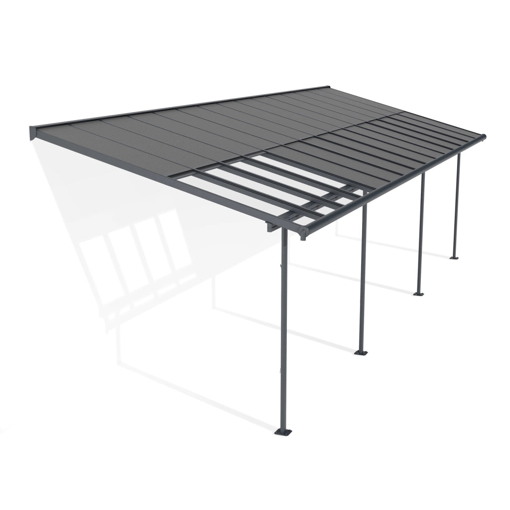 Canopia Sierra Cabrio Pergola Addossata in Alluminio 3X9.2 m Struttura grigia / Pannelli grigio opaco