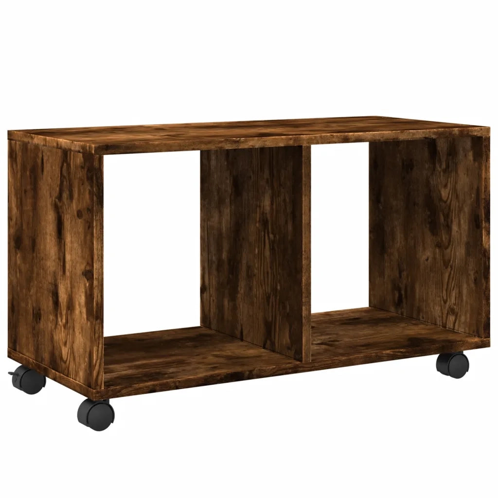 Mobiletto con Ruote Rovere Fumo 72x33x42,5 cm in Truciolato