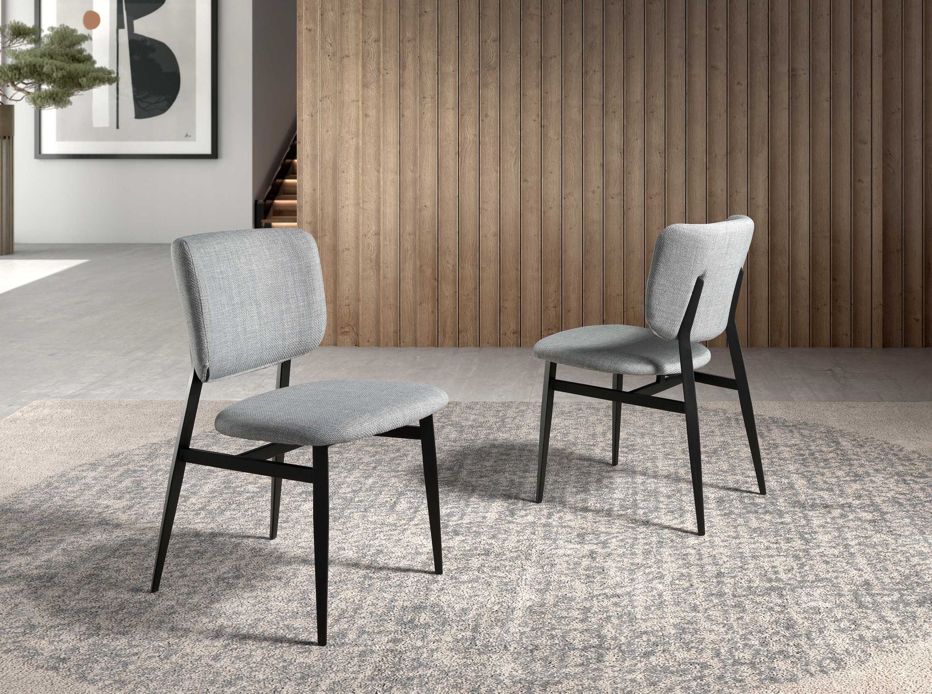 Sedia in tessuto grigio chiaro