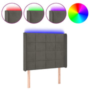 Testiera | Testata a LED Grigio Scuro 83x16x118/128 cm in Velluto