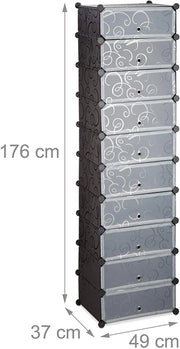 Scarpiera/armadietto modulare in plastica per 20 paia di scarpe nero 13_0001644_3