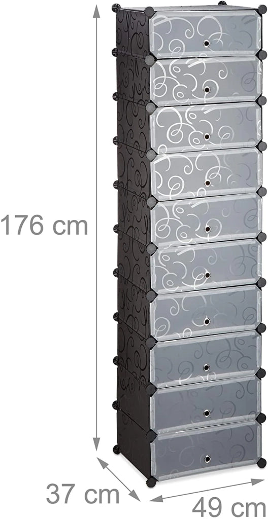 Scarpiera/armadietto modulare in plastica per 20 paia di scarpe nero 13_0001644_3