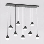 Lampada a sospensione Giro in acciaio nero e vetro