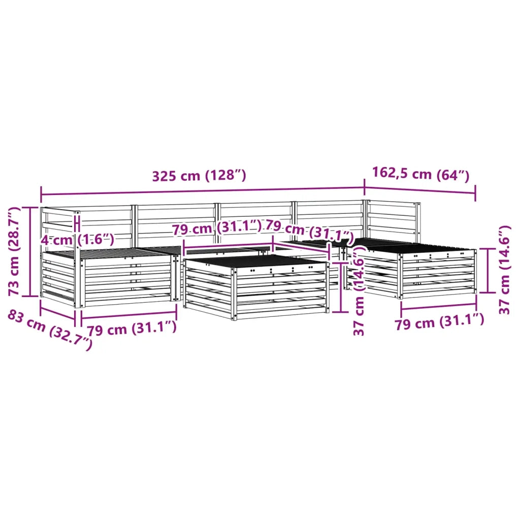 Set di divani da esterno 6 pcs Naturale 3373319