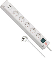 Caricabatterie 5-fuochi con funzione di ricarica USB bianca Caricabatterie