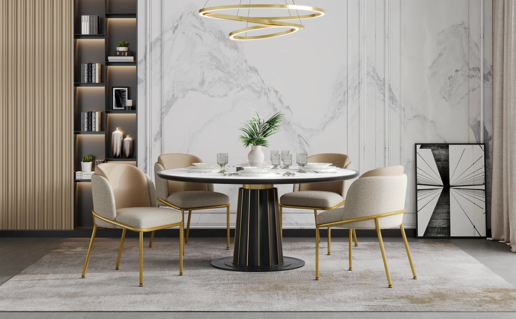 SEDIA da pranzo moderna Set da 4 pezzi Beige e Khaki con gambe inclinate