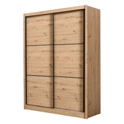Armadio Camera da Letto Faedis, Guardaroba Grande Appendiabiti, 166x215.5h cm Marrone Rovere Nodi