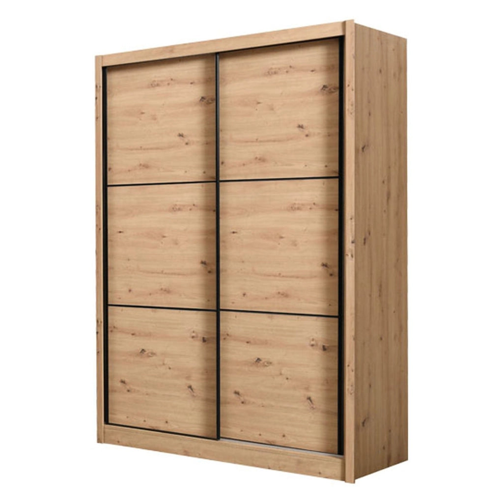 Armadio Camera da Letto Faedis, Guardaroba Grande Appendiabiti, 166x215.5h cm Marrone Rovere Nodi
