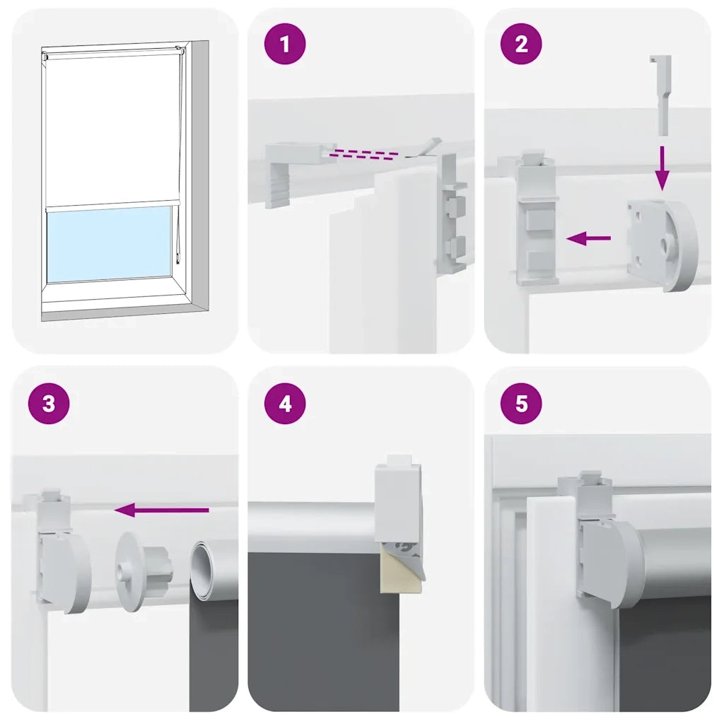 Tenda a Rullo Oscurante 130x175 cm Larghezza Tessuto 126,6 cm 4011810