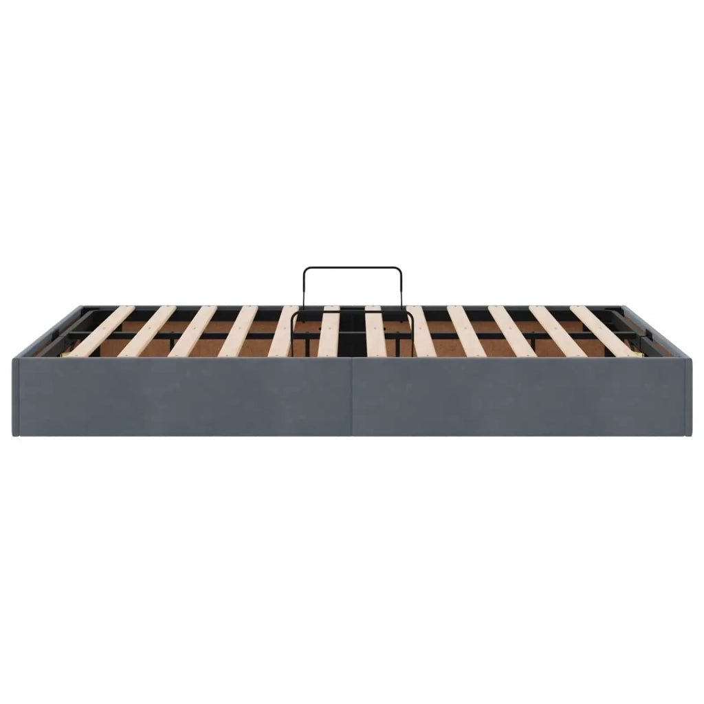 Letto ottomano Grigio Scuro 120 x 190 cm Velluto