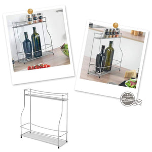 Porta Spezie Bottiglie Olio Aceto da Cucina Griglie 2 Ripiani Metaltex