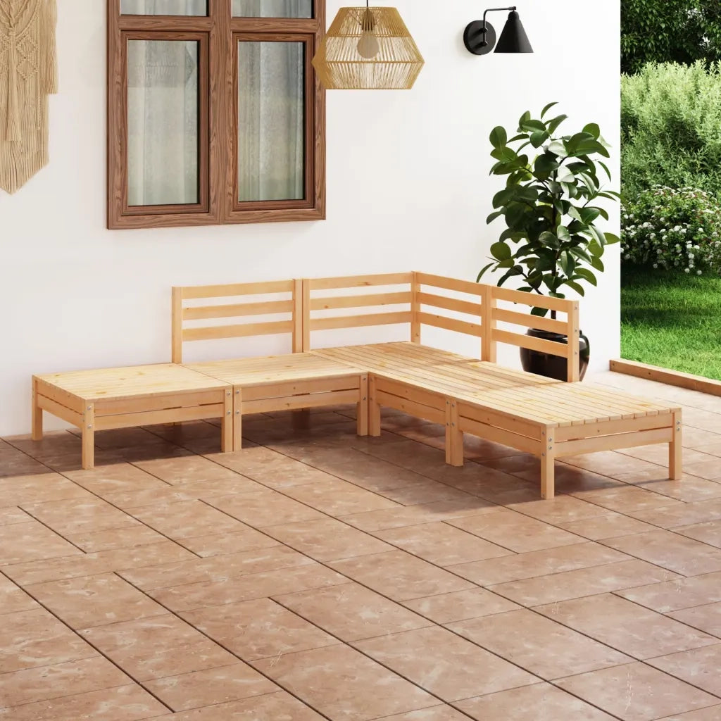 Set Salotto da Giardino 5 pz in Legno Massello di Pino 3082637