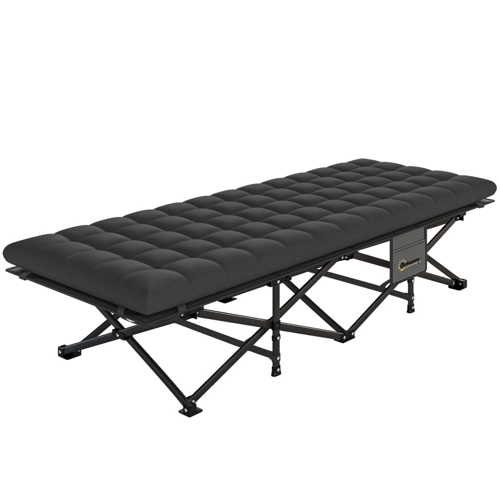 Letto Pieghevole con Materasso Oxford 600D e Testiera ¨C Zephmum ¨C 200 kg Nero