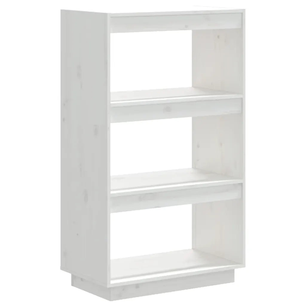 Libreria Divisorio-Scaffale per Libri-Mobile di Stoccaggio Bianco 60x35x103cm in Legno Massello di Pino
