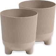 Vaso Decorativo a Fiamma con Zampe per Piante Grandi e Piccole - Set da 2, Crema, 18 cm di Diametro