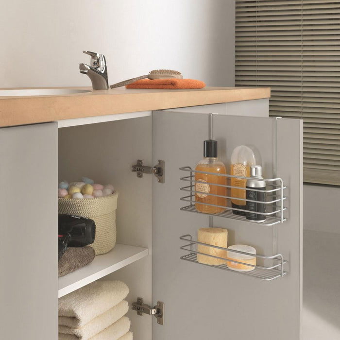Cestello per Anta Bagno 2 piani Oasis Metaltex Agganciabile senza Fori
