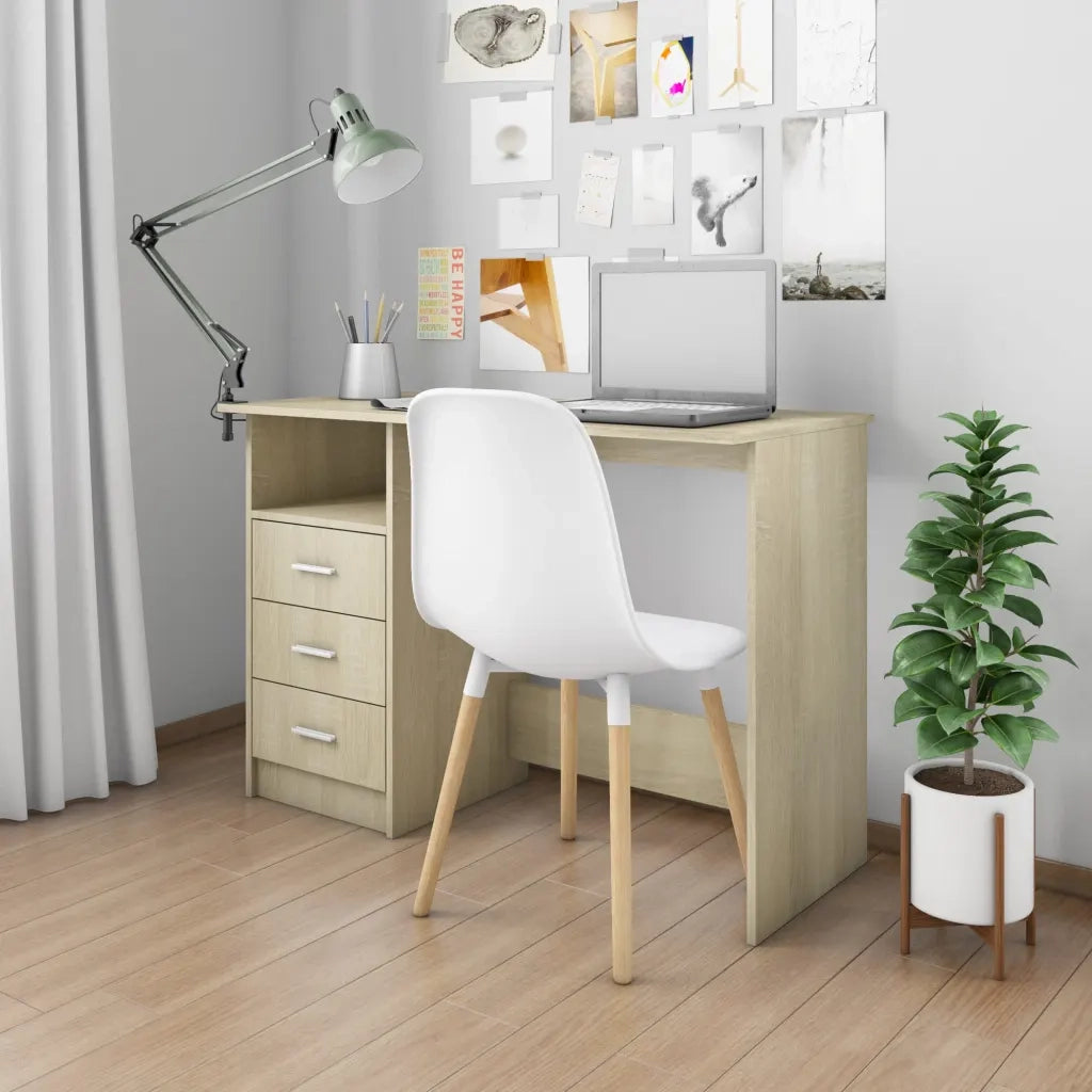 Scrivania con Cassetti Rovere Sonoma 110x50x76 cm in Truciolato cod mxl 64129