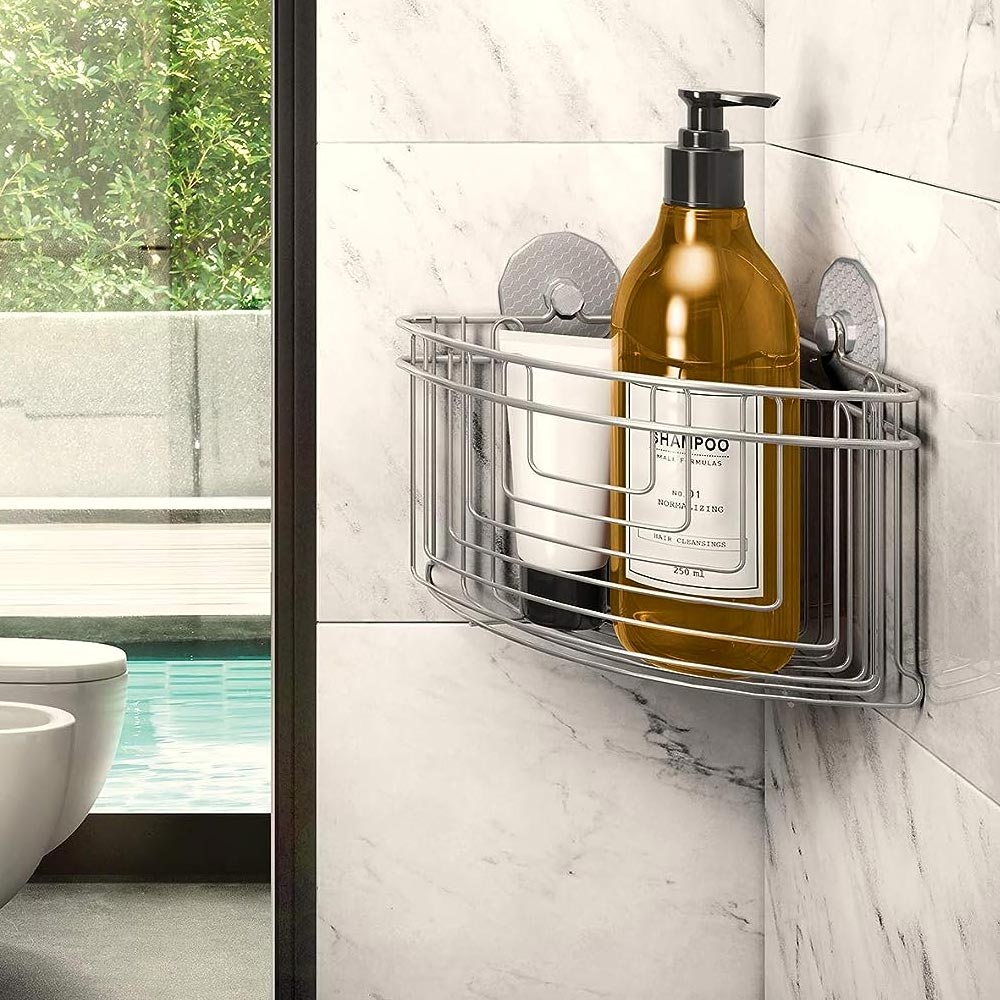 Mensola Angolare Doccia Adesiva da Appendere senza Fori Artic Metaltex