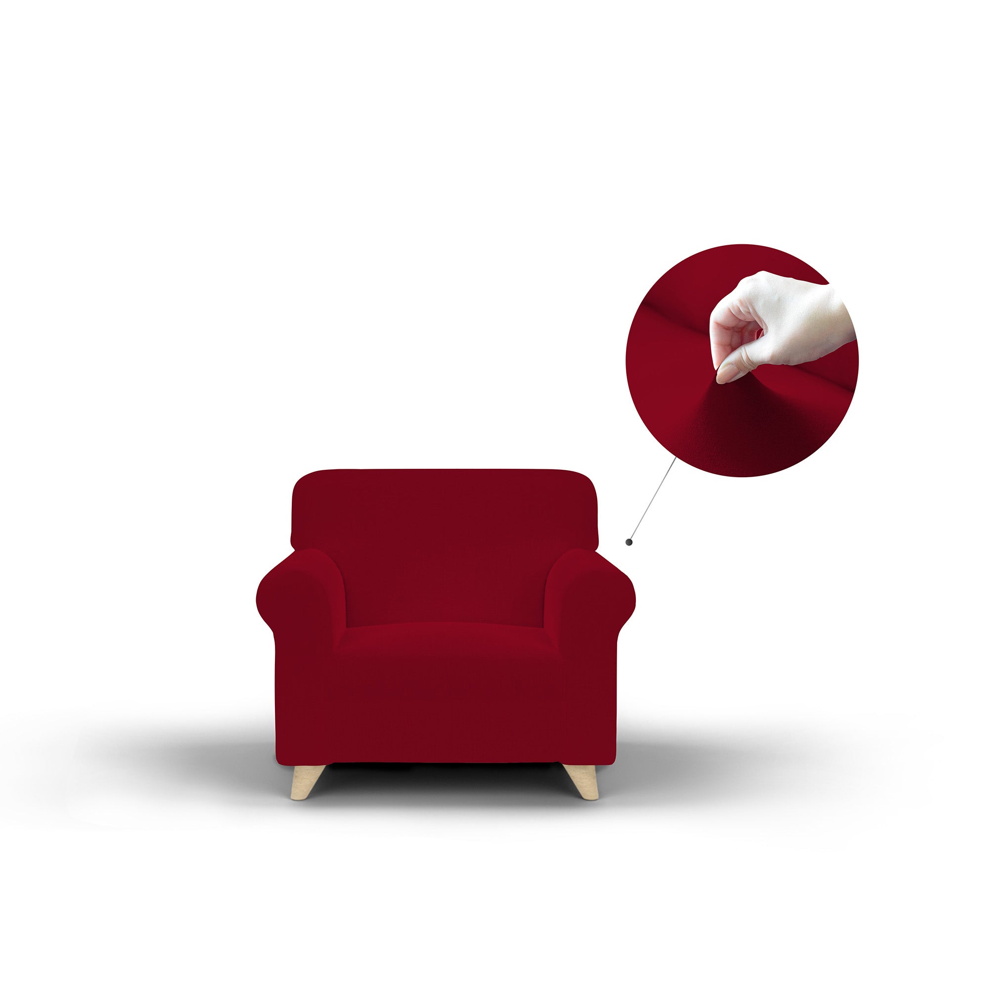 Copridivano Elasticizzato 3 Posti in Poliestere Dahlia Bordeaux