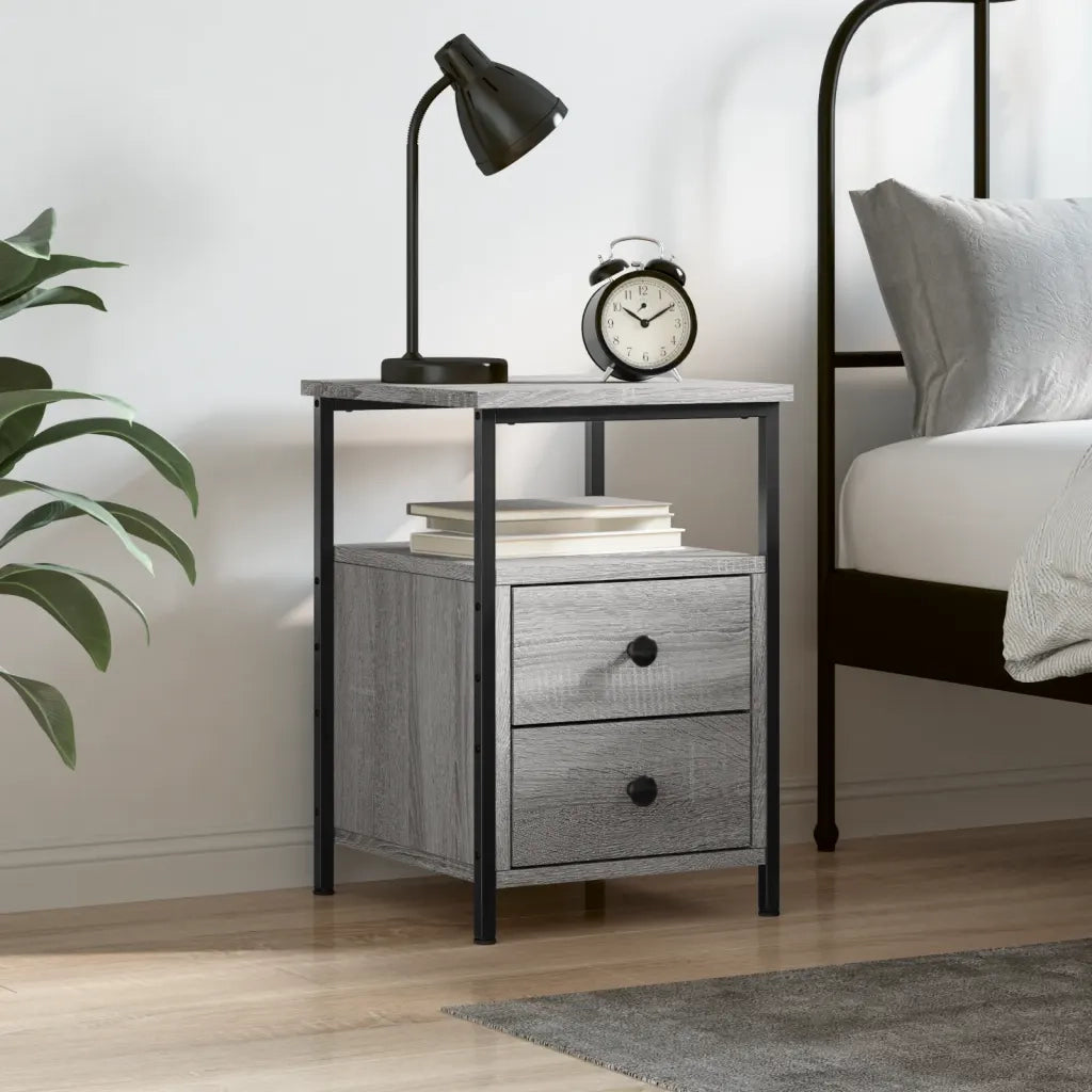Comodino | Armadio da Notte | Mobiletto da notte Grigio Sonoma 34x35,5x50 cm in Legno Multistrato