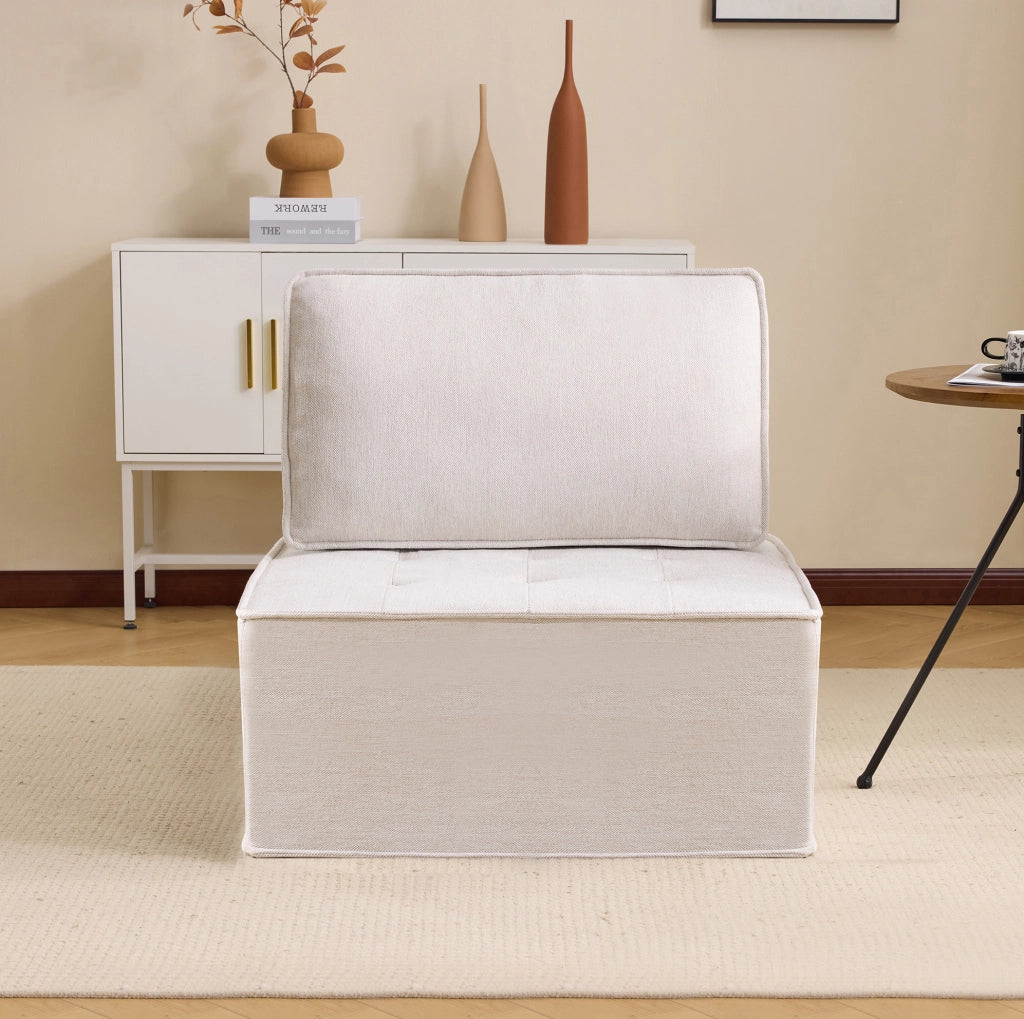 Divano modulare 80.0x36.0x32.0 cm componibile e compatto in compensato beige