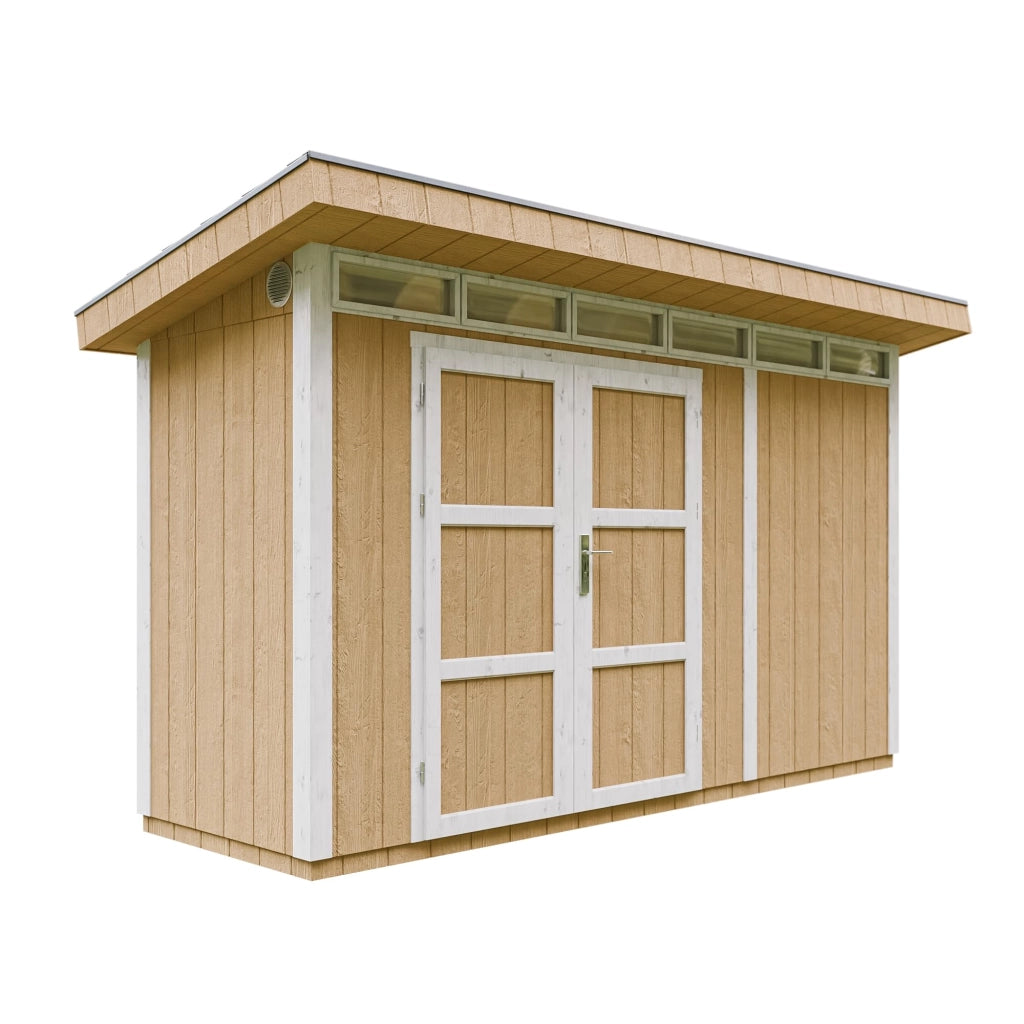 Casetta da Giardino di QUALIT? PREMIUM 4,3m?²-L161xW411cm - TIMBELA M902A-HARVEST HONEY