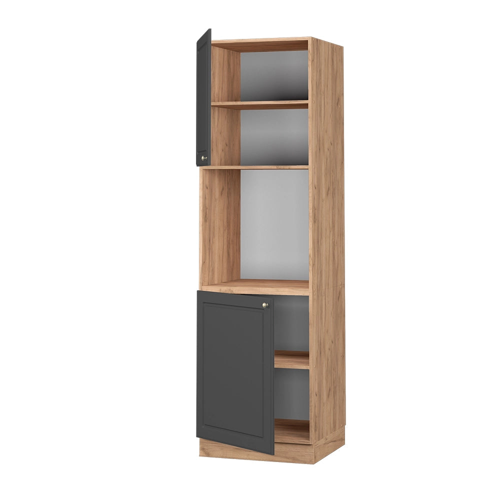 Vicco Mobile per forno da incasso Antracite-oro 60 cm aperto