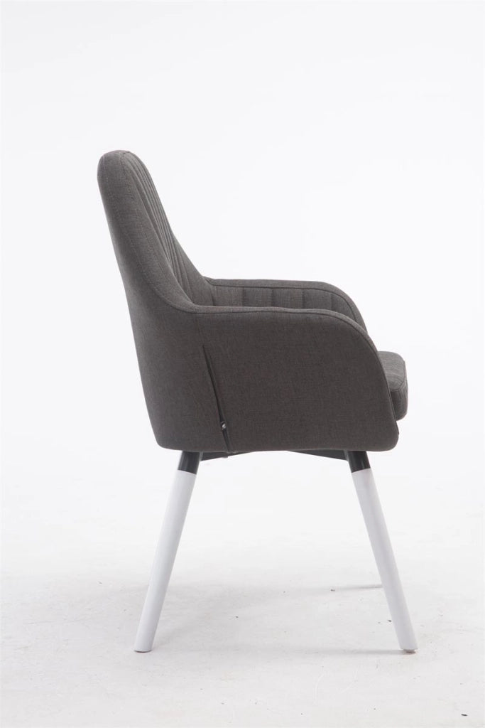 Poltroncina Florian in tessuto grigio scuro,bianco