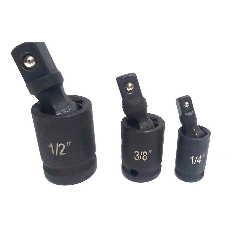 Trade Shop - Adattatore Chiave Bussola Cricchetto Set 3pz Riduttori 1/2 1/4 3/8 Snodo Sferico -