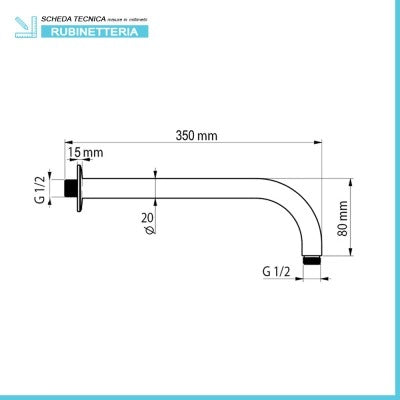 Kit doccia satinato con braccio 35 e soffione 30 in acciaio inox Gemini