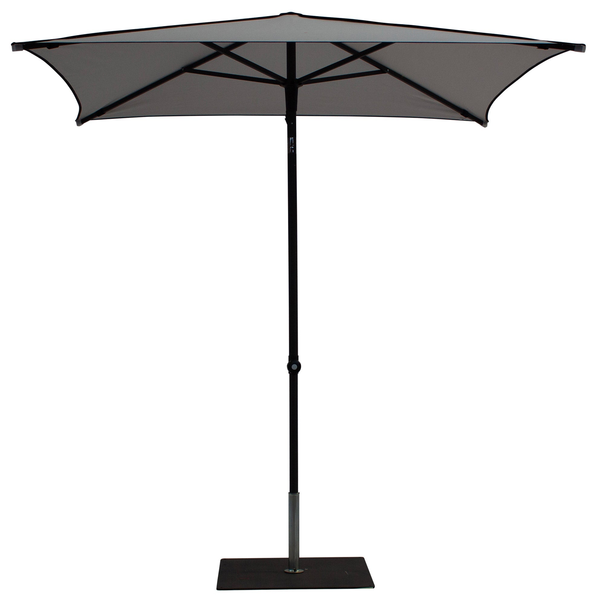 Ombrellone da Giardino 2x2 m Palo Ø38 mm in Alluminio Tessuto Dralon Acrilico Border Grigio