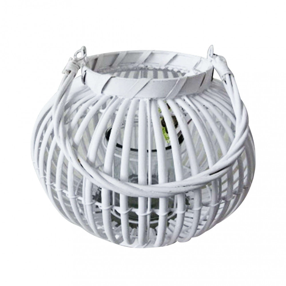 Lanterna Gabrielle in Vimini Bianco