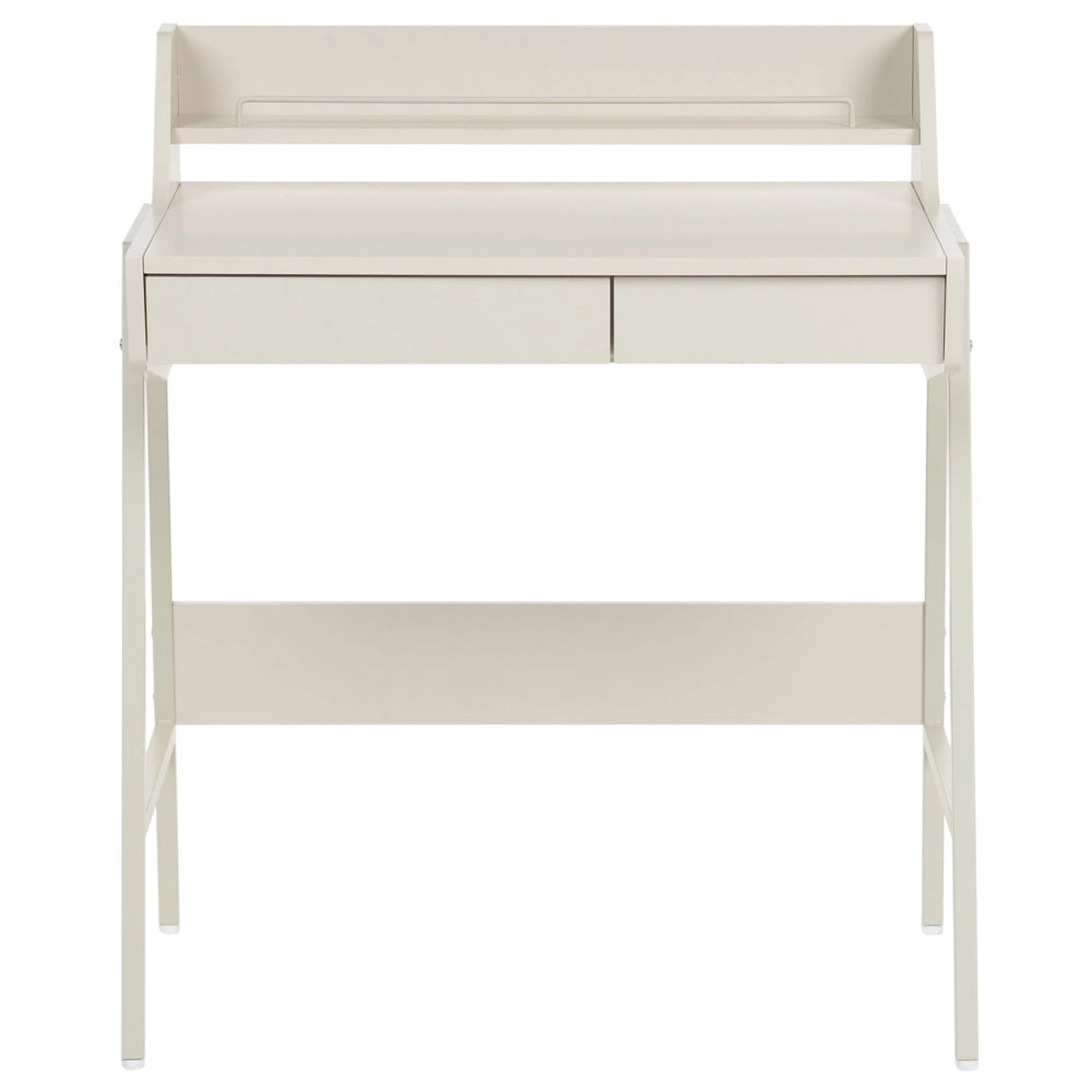 Scrivania da ufficio con 2 cassetti, piano in MDF e struttura in acciaio, beige chiaro stile Scandinavo