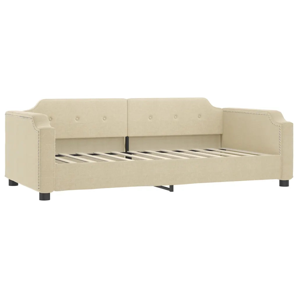 Divano Letto Estraibile con Cassetti Crema 80x200 cm in Tessuto 3197687