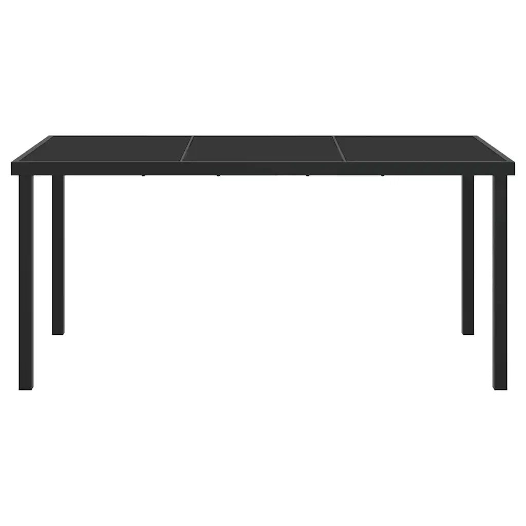 Tavolo da Giardino Nero 160 x 80 x 73 cm Metallo 42010314