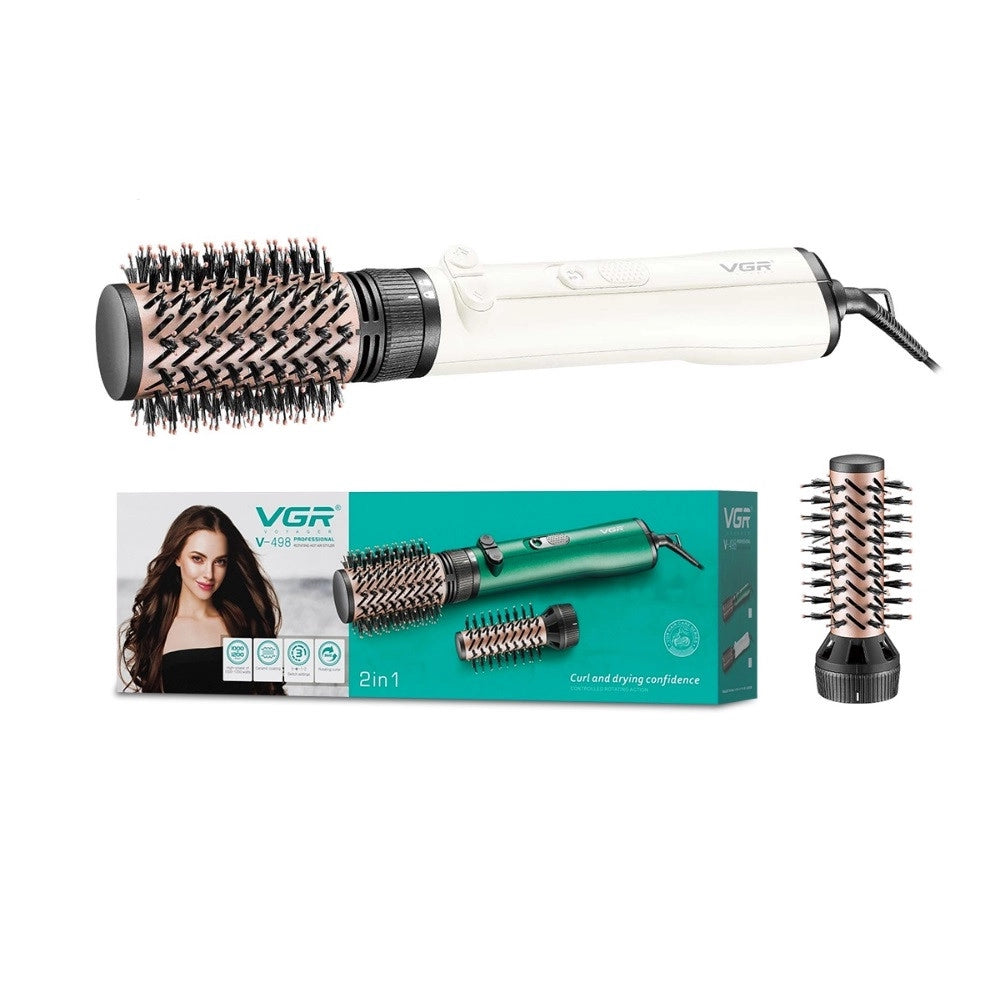 Trade Shop - Vgr V-498 Air Brush Professionale 1200w Spazzola Asciugacapelli Parrucchiere - Bianco