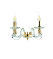 APPLIQUE 1306 2 LUCI TRASPARENTE E ORO ATTACCO E14 L.36CM