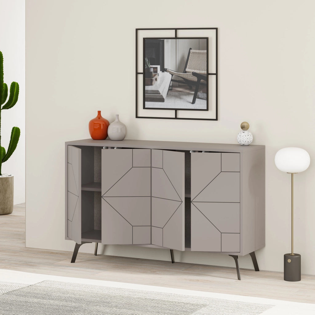 Credenza in legno "Dune" - 123 x 35 x 62 cm - Marrone moka chiaro