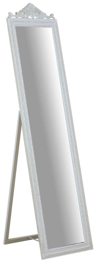 Biscottini Specchiera da terra L43xPR4xH178 cm finitura bianco anticato. struttura legno.